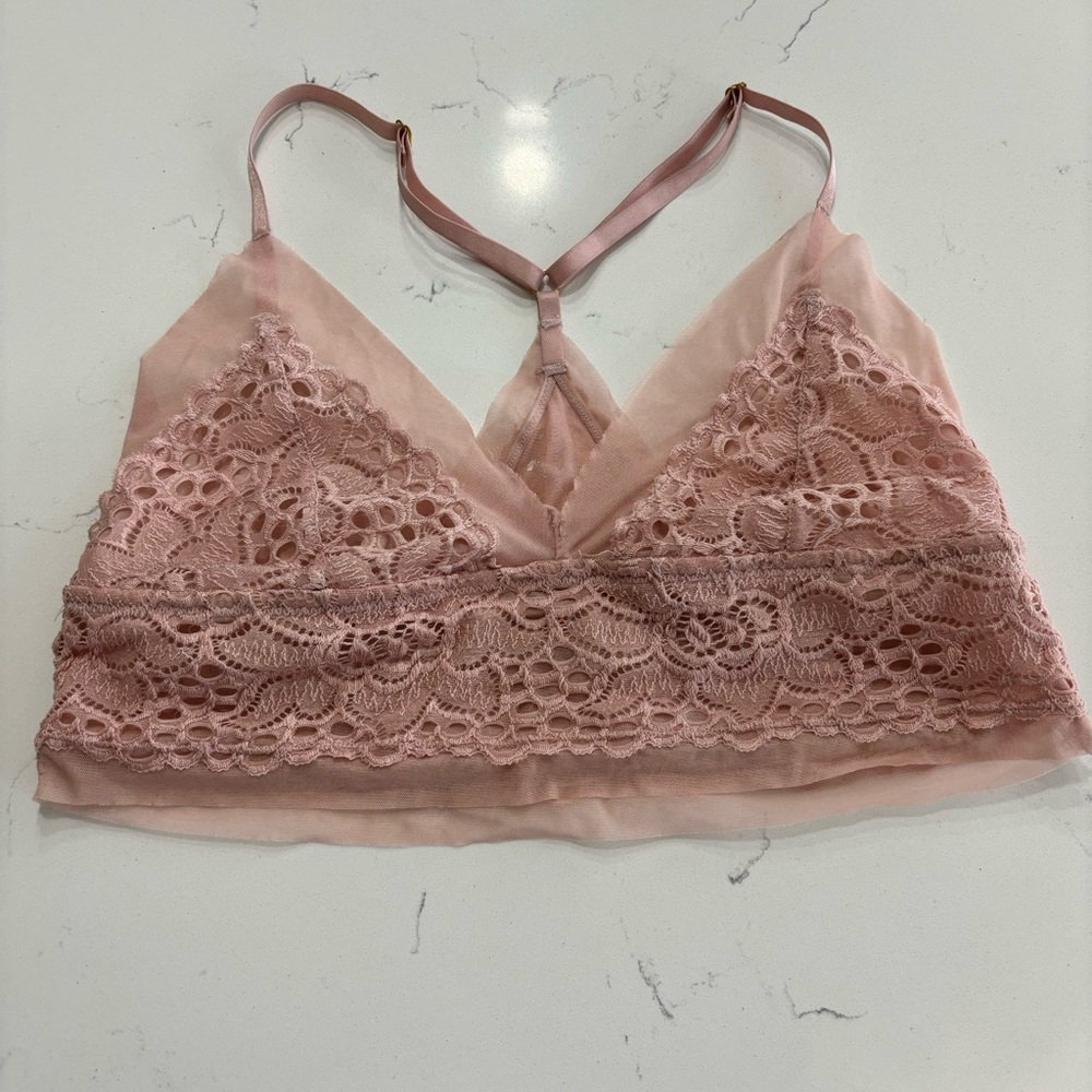 Lace Bralette in Pink - Women's Small